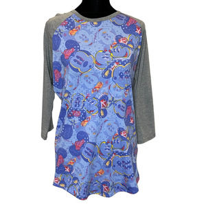 LuLaRoe Disney Mickey Mouse Randy Raglan Baseball Tee